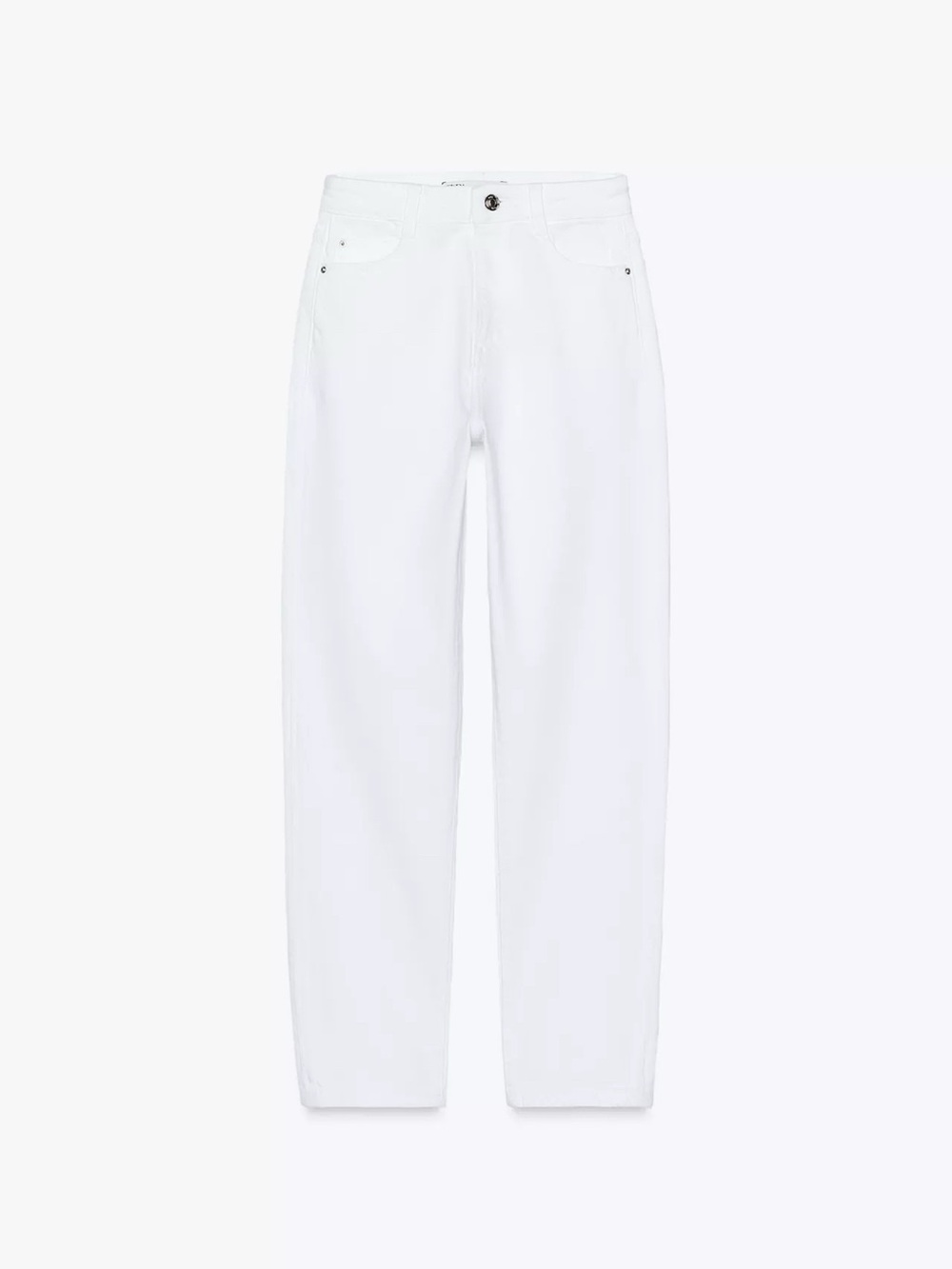 Zara White Straight-Leg Women's Jeans